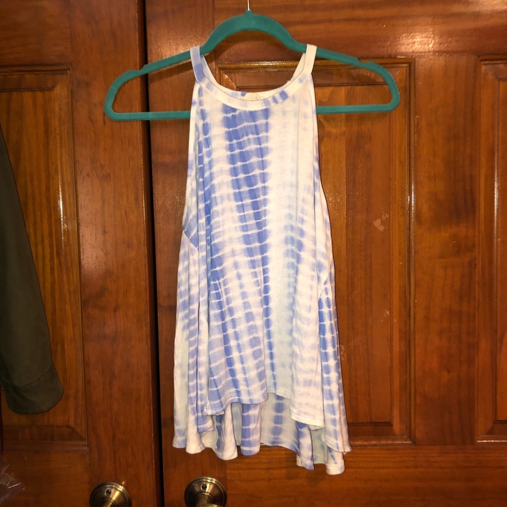 High neck tie dye tank top